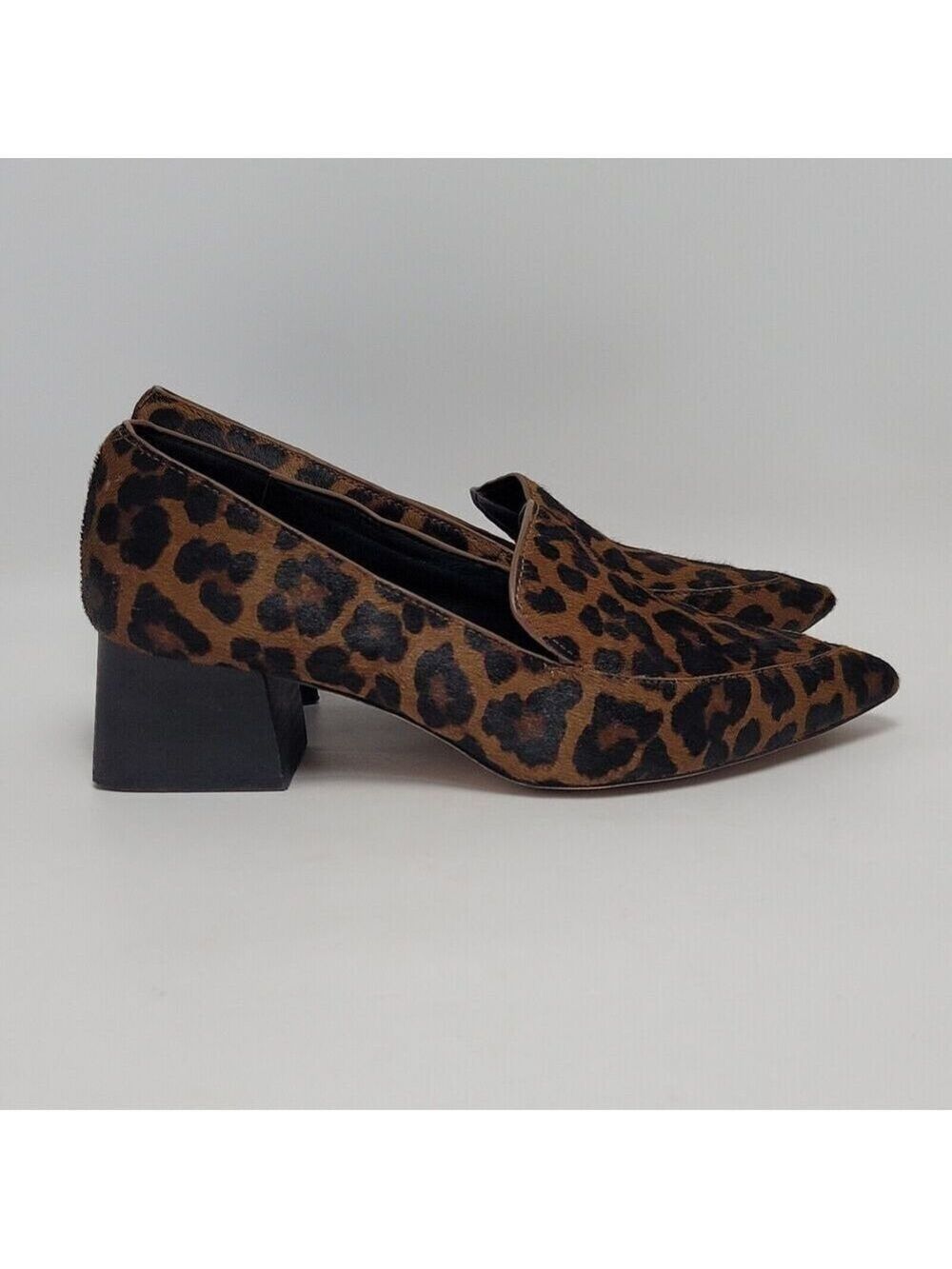 Sole Society Marty Leopard Animal Print Loafers Heel Pointed Vamp Shoes Size 8M